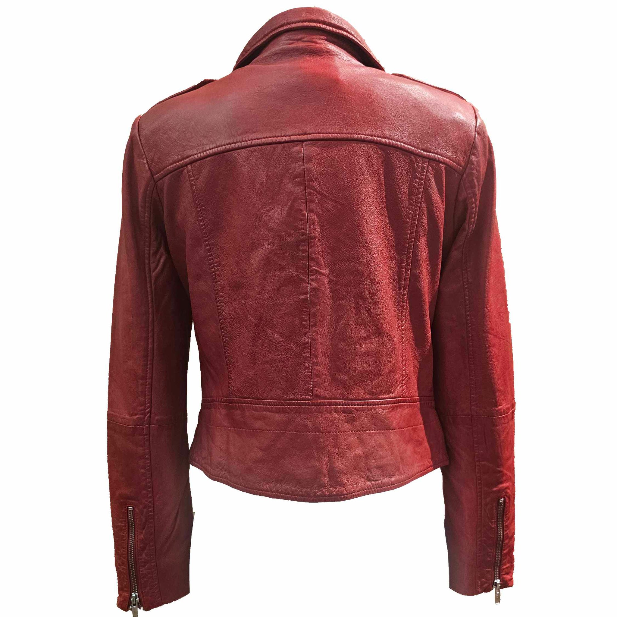 NOTYZ, Lederjacke im Bikerstil in Rot