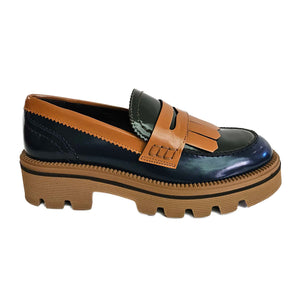 JHAY, Pennyloafer mit Tassel in Blau, Moosgrün und Cognac