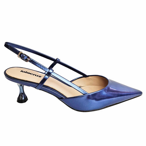 Lola Cruz, azurblauer Sling Pumps