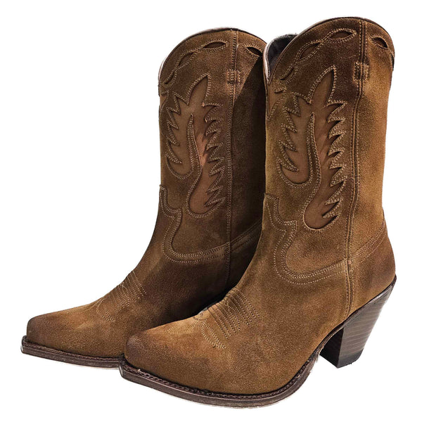 Sendra, handgearbeitete 3/4 Cowboystiefel in Cognac