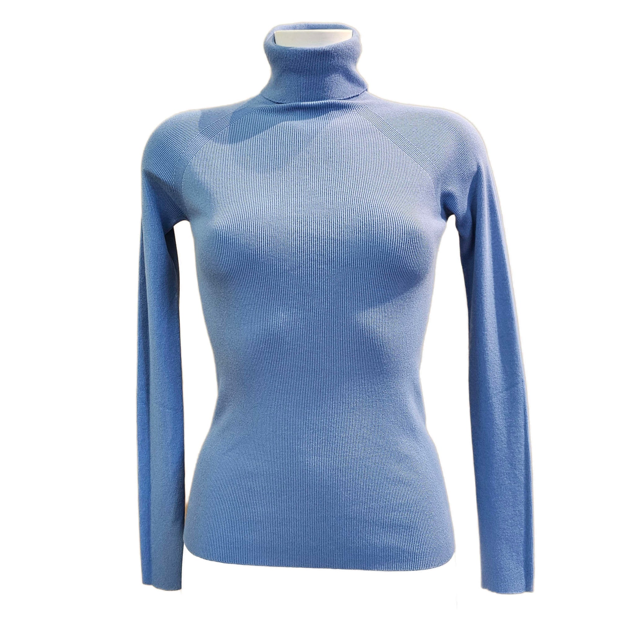 Vicario Cinque, Rollkragenpullover in Hellblau