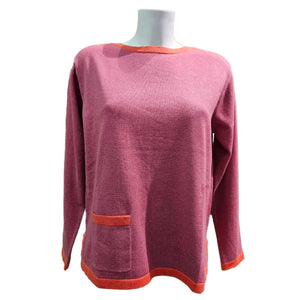 N.O.K., Pullover in Soft-Pink mit U-Boot Ausschnitt