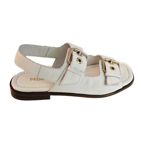 Pedro Miralles, flache Sandalette in Creme